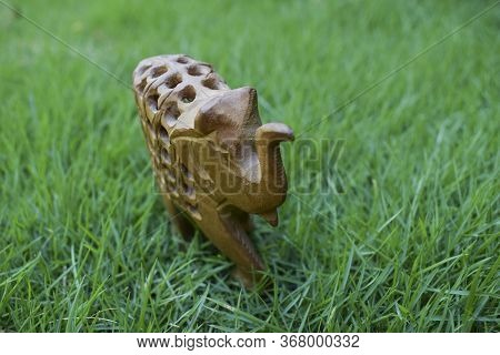 Wooden Walking Elephant Within Another Elephant Made Of Kadamb Wood With Intricate Carving, Handcraf