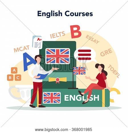 English Course Concept. Study Foreign Languages In School