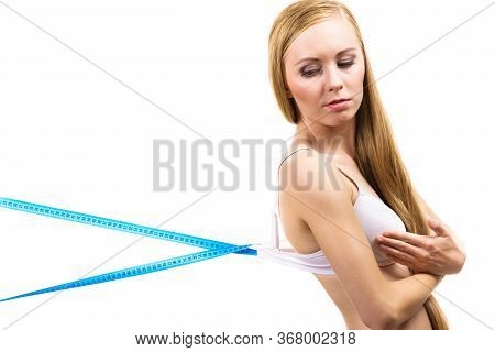 Woman Wearing Too Big Bra, Loose Band