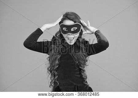 Visit Public Event Anonymously. Winter New Year Party. Winter Carnival. Incognito Mode. Kid Wear Eye