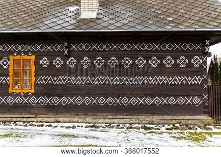 Painted folk house, UNESCO village Cicmany in Slovakia