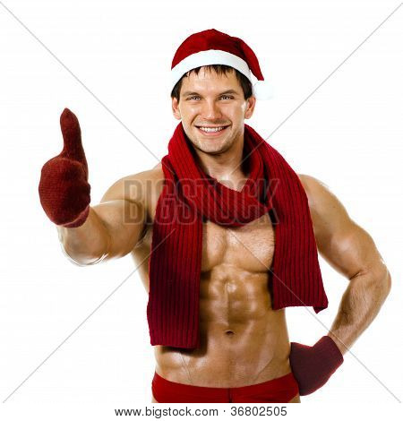 Seksowny mężczyzna Santa Claus