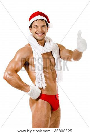 Seksowny mężczyzna Santa Claus