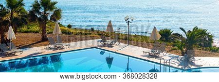 Swimming Pool With Clear Water For Exercise And Relax.