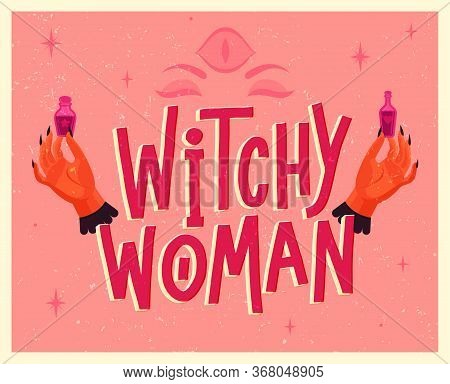 Halloween Lettering Poster In Vintage Style.