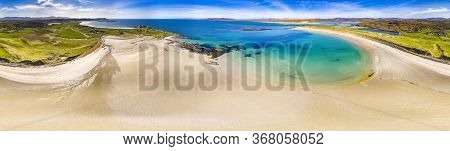 Aerial View Of Carrickfad And Cashelgolan Beach, Castlegoland, By Portnoo In County Donegal - Irelan