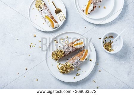 Traditional Italian Dessert Cannoli Siciliani