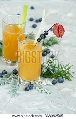 Homemade Fermented Raw Kombucha Tea Ready To Drink. Kombucha Probiotic Drink With Different Flavorin