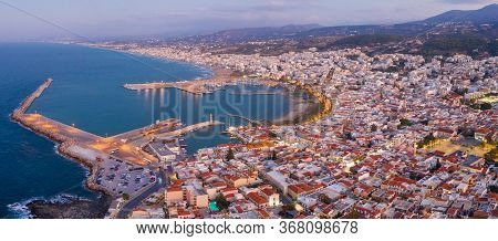 Aerial View Of Rethymno City In Crete