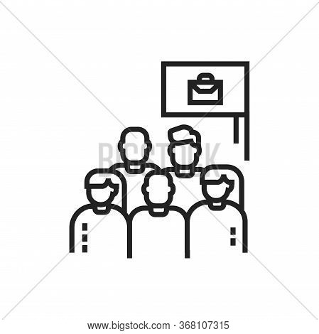 Work Protest Line Black Icon. Employees And Work Stoppage. Labor Movement. Social Protest. Pictogram