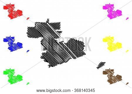 Dzerzhinsk City (russian Federation, Russia, Nizhny Novgorod Oblast) Map Vector Illustration, Scribb