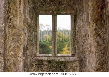 Isolated Window Of Blarney Castle Tower In Ireland