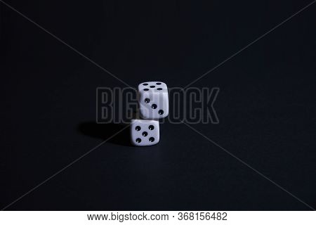 Two Dice On Black Background, Static, Horizontal, Two Dice On Black Background, Static, Horizontal, 
