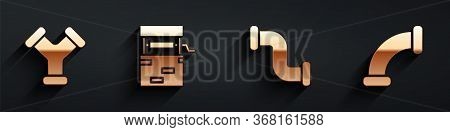 Set Industry Metallic Pipe, Well, Industry Metallic Pipe And Industry Metallic Pipe Icon With Long S
