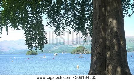 4k. Video Of Windermere, On The Marine Of Bowness-on-windermere, Lake District, England.
