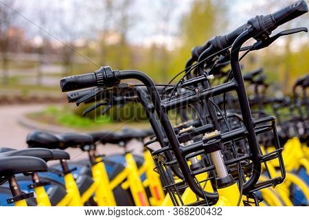 Bicycle Sharing In Europe. A Healthy Walk. Quick Ride.world Cycling Day June 3 Sports Bike.healthy L