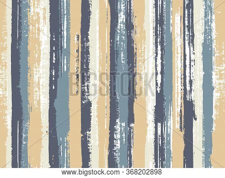 Watercolor Strips Seamless Vector Background. Sloopy Gouache Vertical Lines Vector Pattern. Striped 