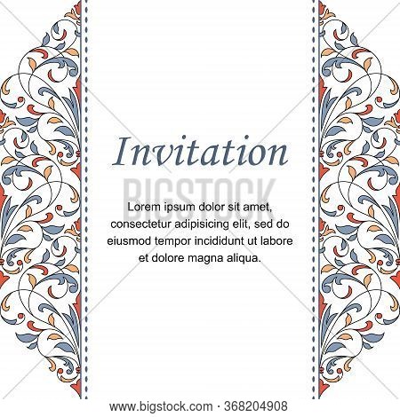 Floral Pattern For Invitation Or Greeting Card