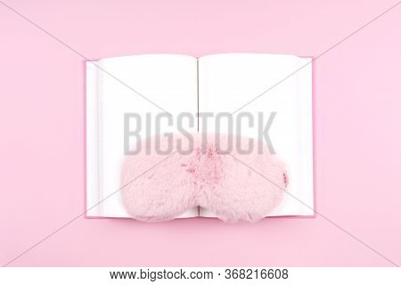 Journal With Cute Flaffy Sleeping Mask. Beauty Time, Selfcare, Beauty Sleep Log, Feminine Journal Co