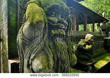 Art Sculpture And Carved Antique Deity Angel God Of Hindu Statue Balinese Style In Mandala Suci Wena