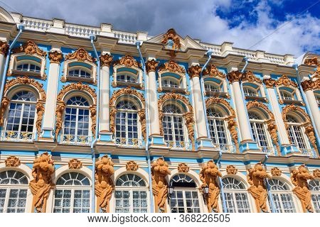 Fragment Of Catherine Palace In A Town Of Tsarskoye Selo (pushkin) Near Saint Petersburg, Russia