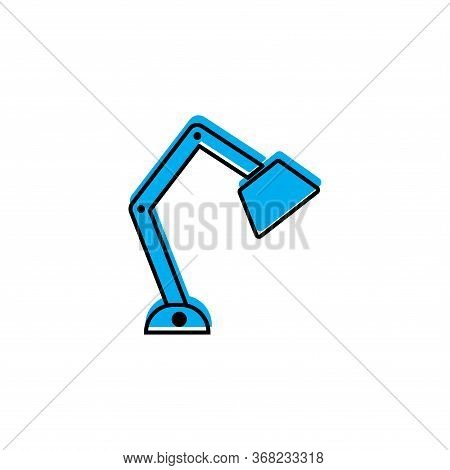 Desk Lamp Flat Icon. Design Template Vector