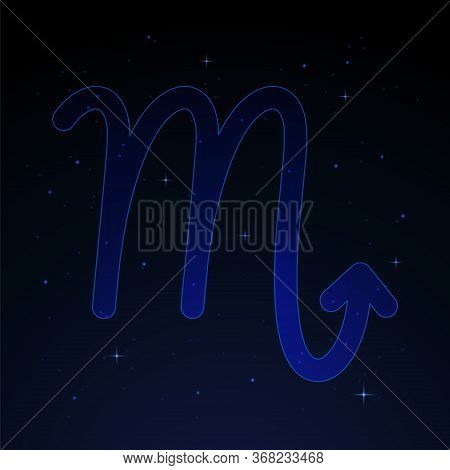 Scorpius, The Scorpion Zodiac Sign On The Starry Night Sky