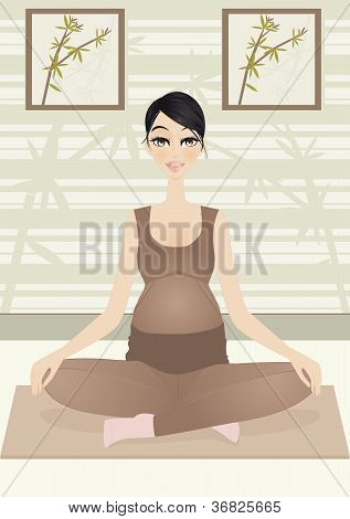 Schwangere Frau in Yoga-pose