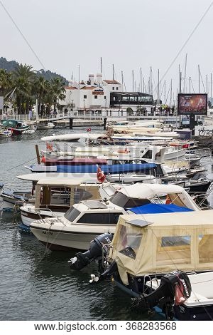 Turkey, Marmaris - 30 April, 2017: Port With Yachts Boats And Boats In The Touristic Eco-friendly Ci