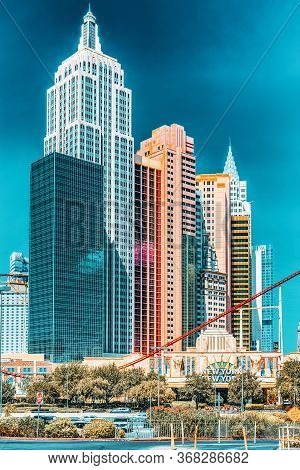 Main Street Of Las Vegas Is The Strip. Casino, Hotel And Resort New York.
