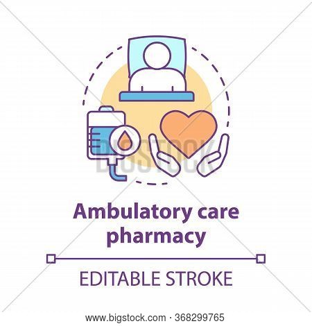 Pharmacy Concept Icon. Ambulatory Care Medication Idea Thin Line Illustration. Clinical, Hospital Pa