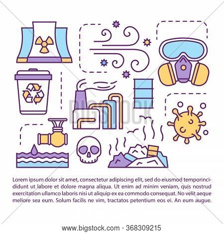 Environmental Issues Article Page Vector Template. Ecological Pollution And Disasters. Brochure, Mag
