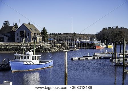 View Of The Small Village Of Kennebunkport, Maine, Usa