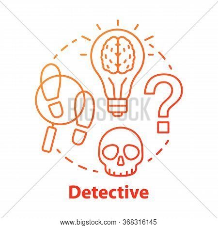 Detective Literature Red Concept Icon. Crime Fiction Idea Thin Line Illustration. Mystery Criminal S