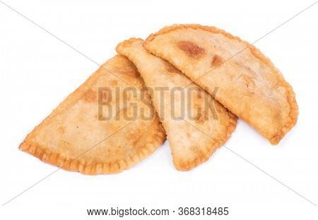 Belyash (beliash), meat pie isolated on white background