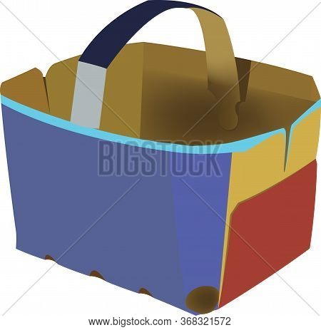 Fruit Basket For Transport With Cardboard Handle