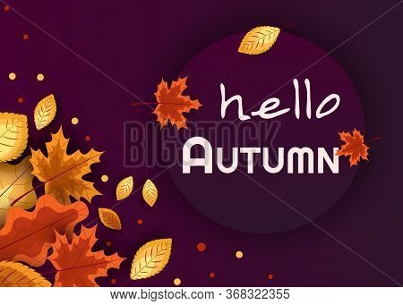Autumn composition. Concept Hello fall. Creative Top view Flat lay. Autumn composition. Concept Hello fall. Creative Top view Flat lay. Autumn Background with falling leaves, Web Autumn Banner, shopping sale or seasonal poster, Autumn \\n Postcard and Inv