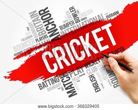 Cricket Word Cloud Collage, Sport Concept Background