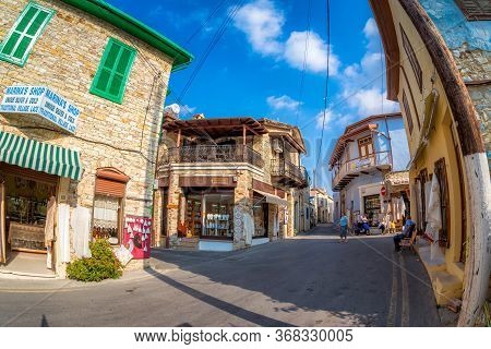 Lefkara, Cyprus - September 29, 2018: View Of The Street In The Village Of Pano Lefkara