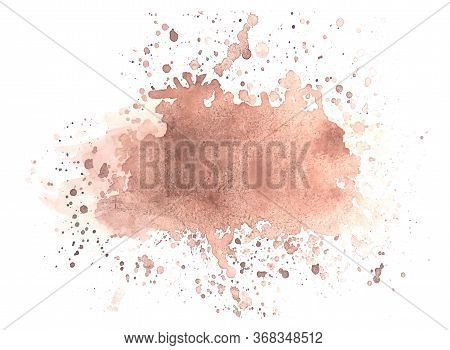 Vector Watercolor Spot Brown Background Isolated On White Background, Stock Illustration For Design 