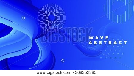 Abstract 3d Background. Blue Fluid Concept. Vibrant Wallpaper. Color Modern Poster. Geometric Moveme