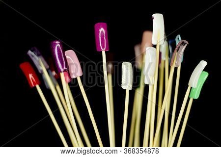 Permanent Acrylic Nail Sample. Different Designs. Nobody
