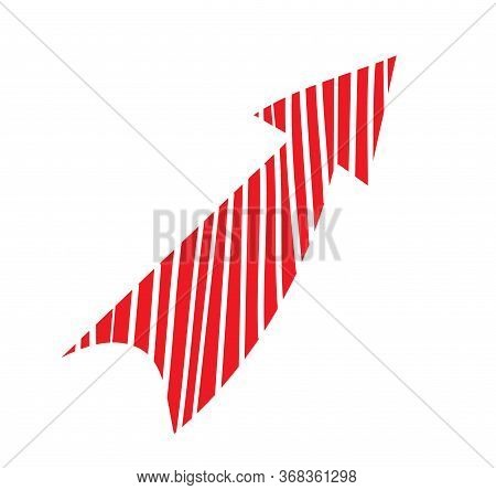 Single Shaded Color Of The Arrow. Vector Drawing In The Doodle Style, Isolated On A White Background