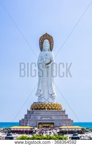 Statue Of Goddess Guanyin On The Territory Of Buddhist Center Nanshan