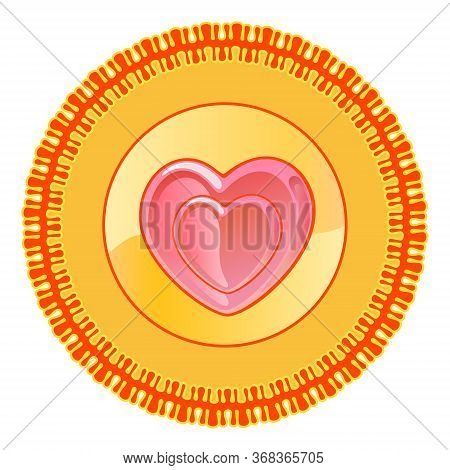 Heart Shape Round Plate Design Motif Pattern Shape Isolated On White Background Illustration