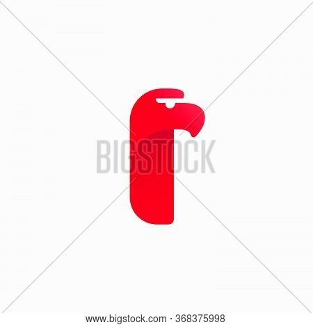 Letter I Logo With Eagle Head Silhouette. Vector Italic Font Perfect For Sport Identity, Luxury Post