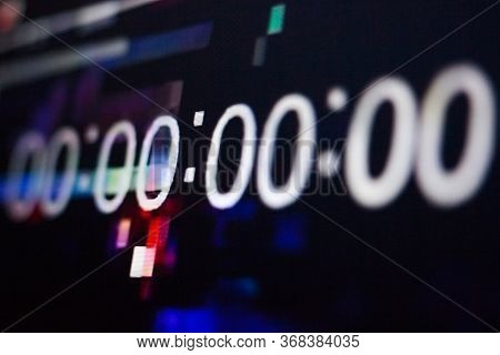 Zeroes On The Abstract Glitch Background. Timecode (time Code). Timer. Beginning. Glitch Art. Digita