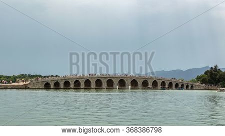 Beijing / China - June 6, 2015: Seventeen-arch Bridge (shiqikong Qiao) In The Summer Palace In Beiji