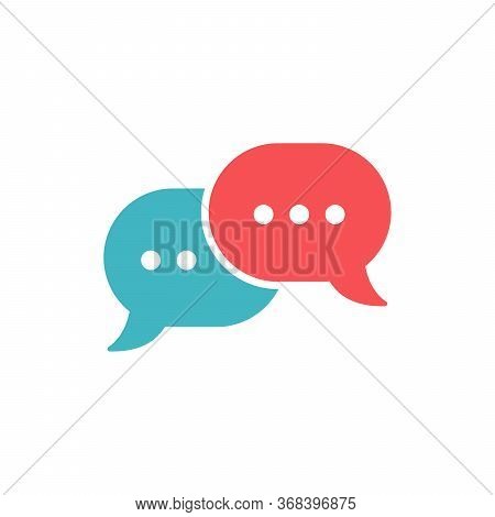 Speech Chat Bubbles, Communication Icon, Dialog Shape, Talk Or Faq Concept. Stock Vector Illustratio