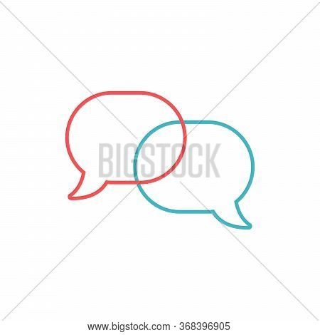 Linear Speech Chat Bubbles, Communication Icon, Dialog Shape, Talk Or Faq Concept. Stock Vector Illu